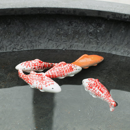 Red Koi Fish Ceramic Figurine