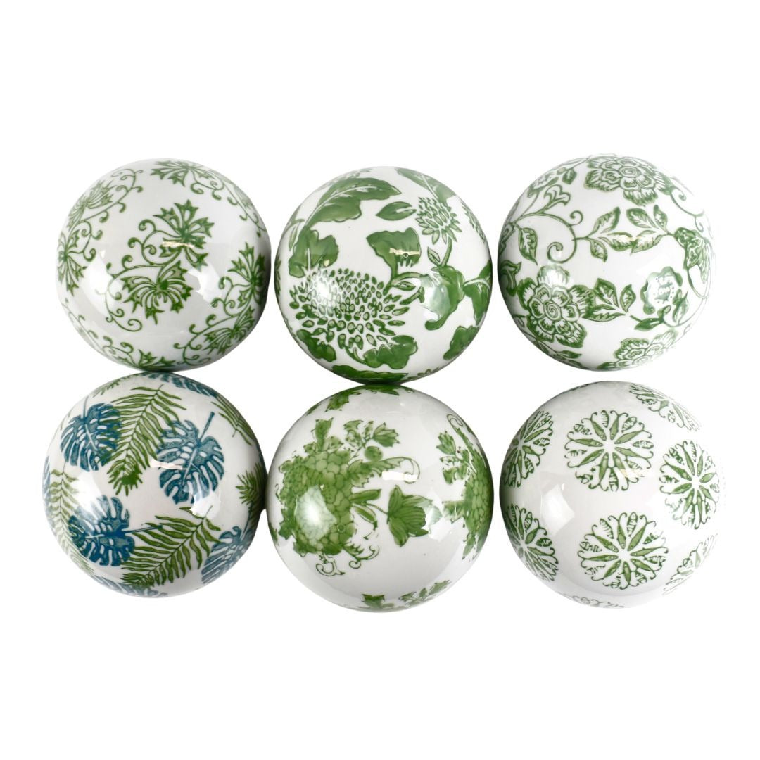 Handcrafted Ceramic Green Decorative Balls