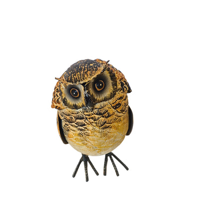Natural Tone Metal Owl Garden Figurine