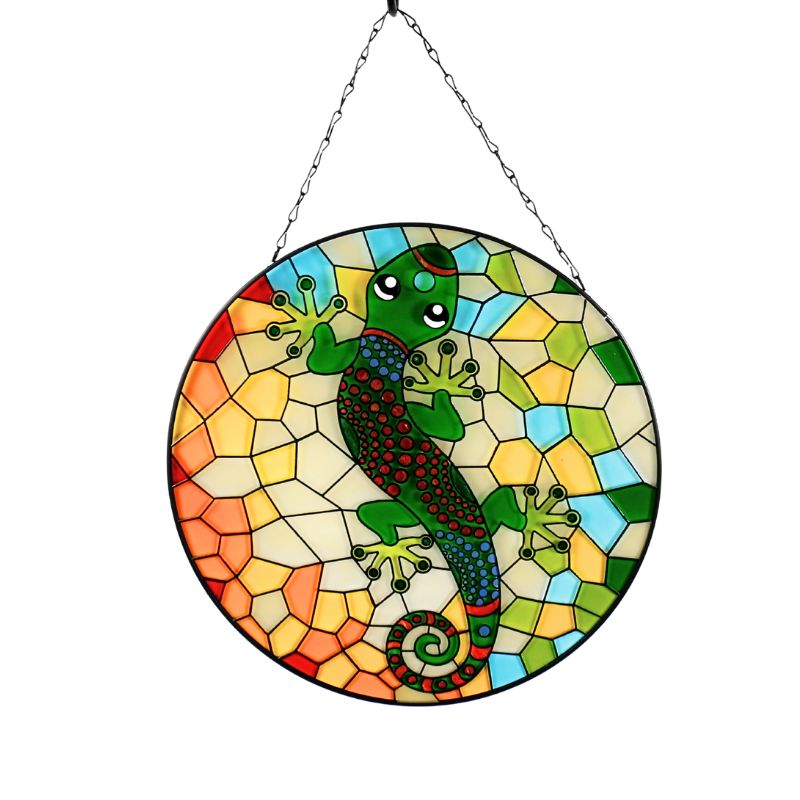 Gecko Glass Hanging Wall Art
