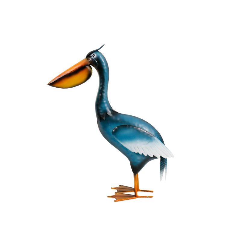 Elegant Metal Pelican Sculpture