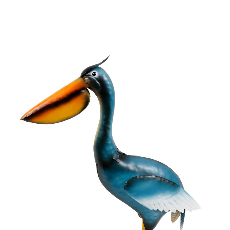 Elegant Metal Pelican Sculpture