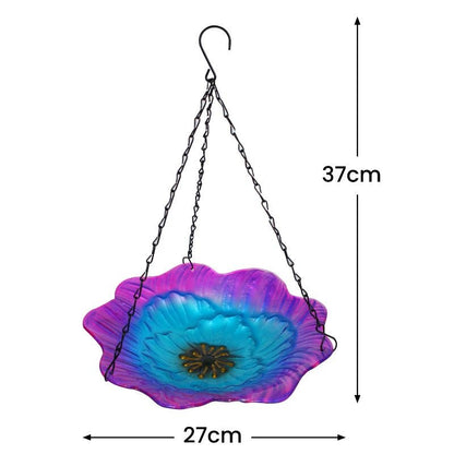 Hanging Glass Flower Bird Feeder