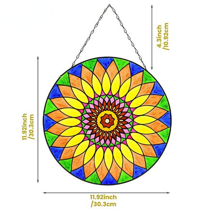 Radiant Stained Glass Sunflower Wall Art