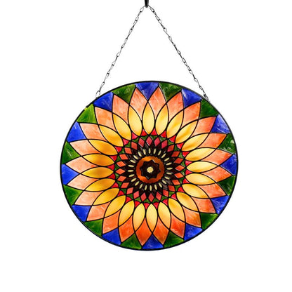 Radiant Stained Glass Sunflower Wall Art