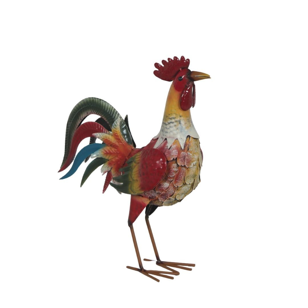 Hand-Painted Metal Rooster