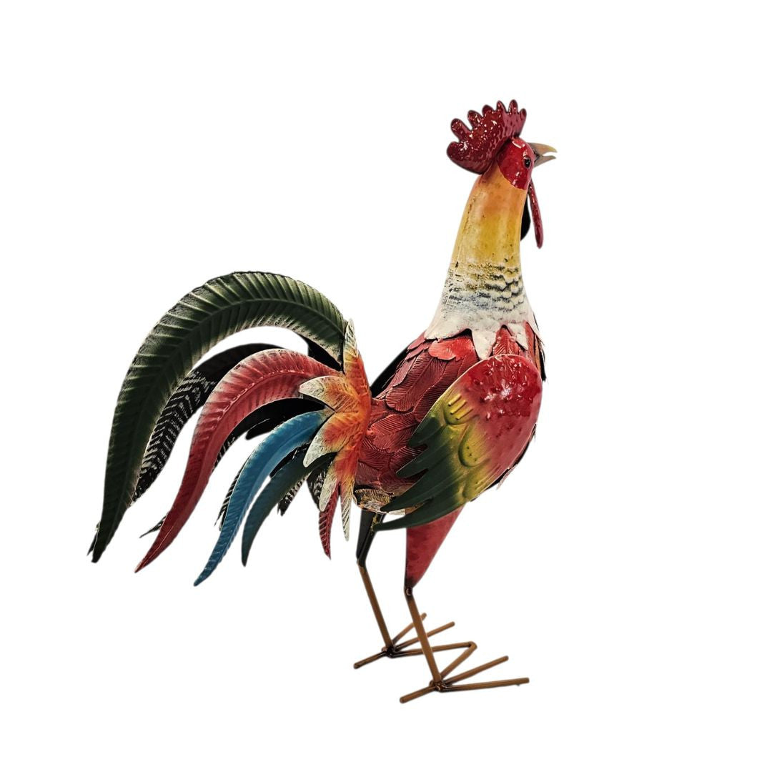Hand-Painted Metal Rooster