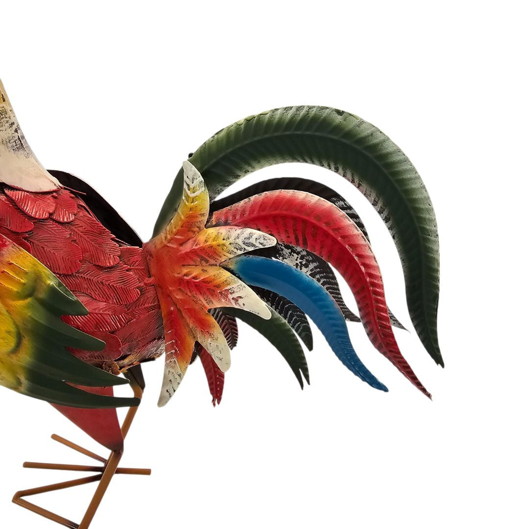 Hand-Painted Metal Rooster