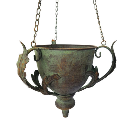 Handcrafted Metal Hanging Urn Planter