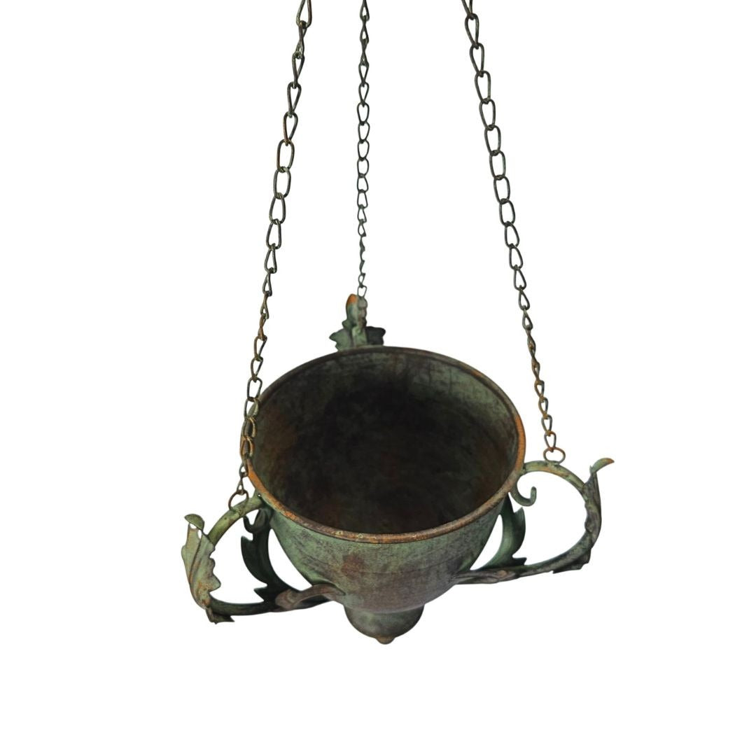 Handcrafted Metal Hanging Urn Planter