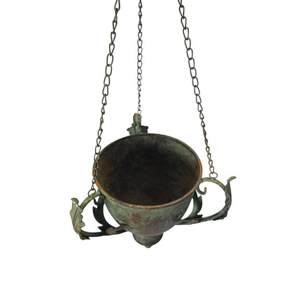 Handcrafted Metal Hanging Urn Planter
