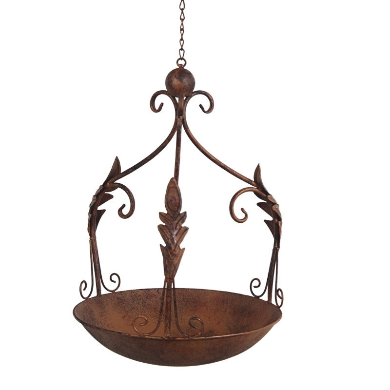 Vintage Rustic Hanging Metal Bird Feeder