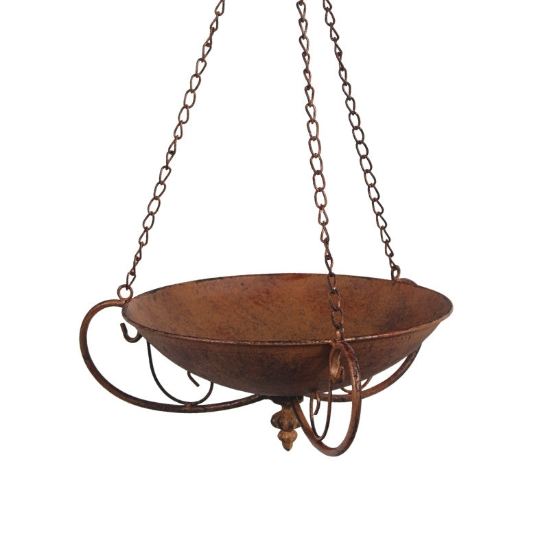 Scrollwork Welcome Hanging Metal Bird Feeder
