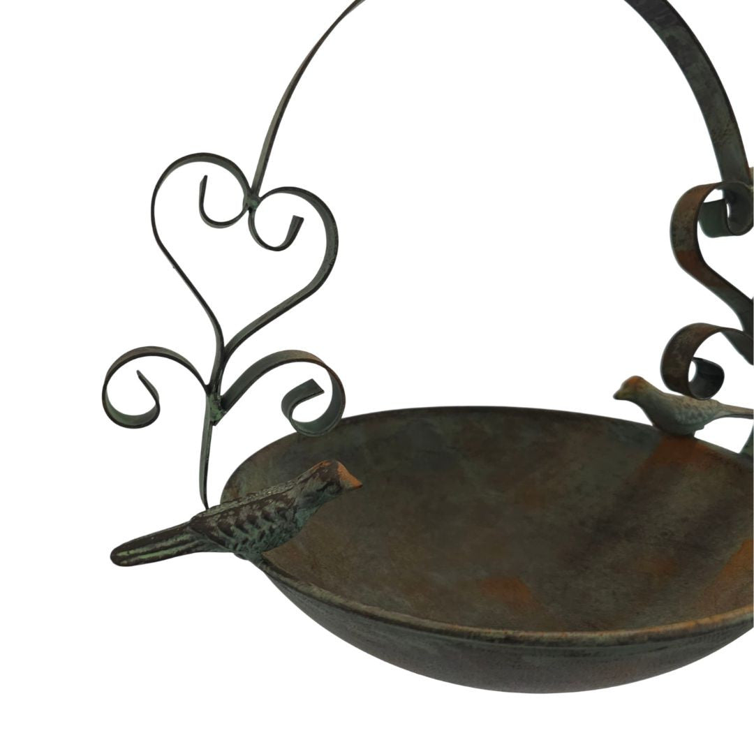 Vintage Hanging Metal Bird Feeder