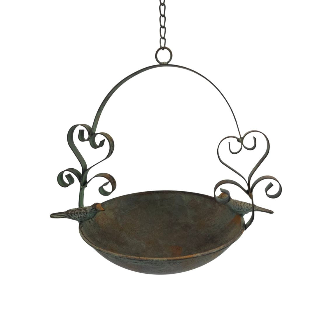 Vintage Hanging Metal Bird Feeder