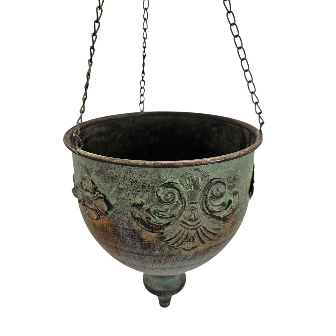 Vintage Metal Hanging Urn Planter