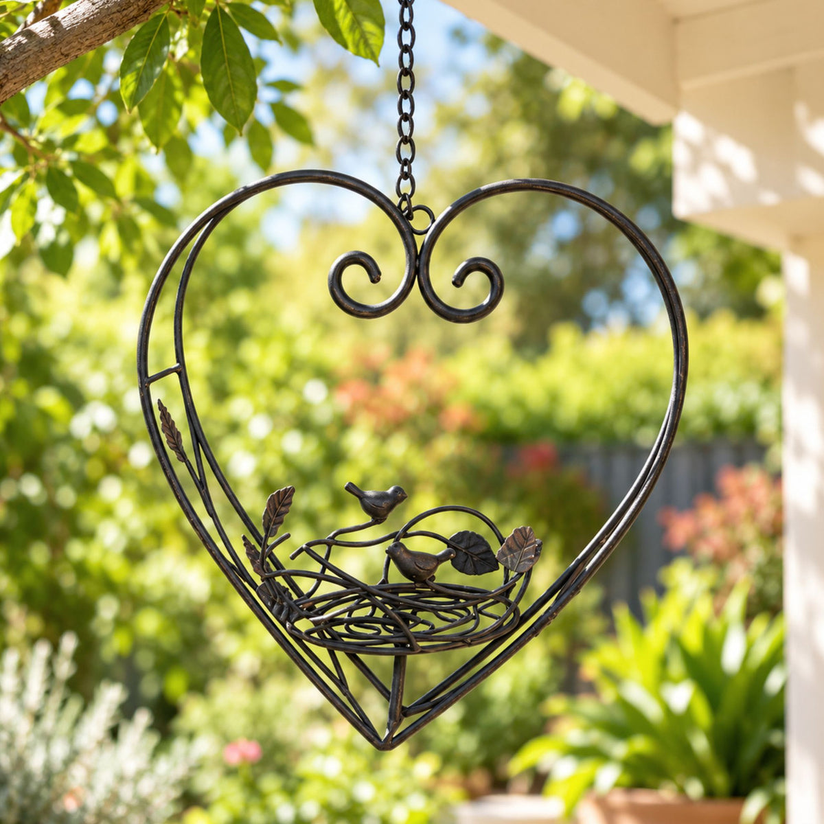 Heart Nest Hanging Metal Planter