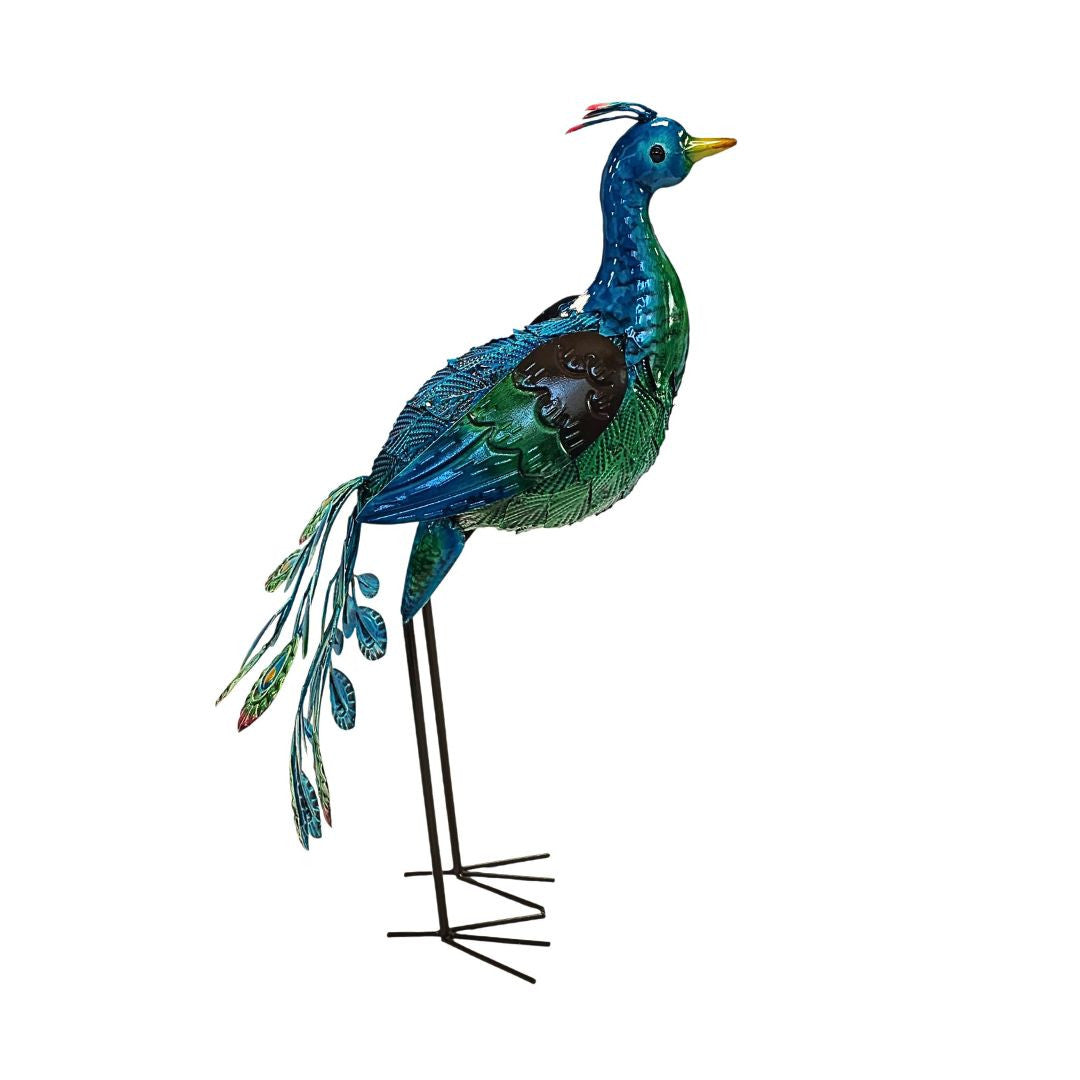 Hand-Painted Metal Peacock