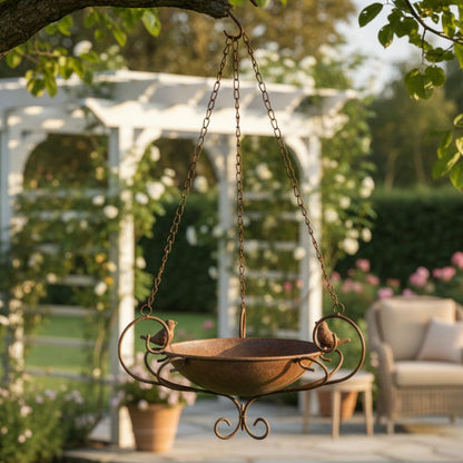 Rustic Hanging Metal Bird Feeder