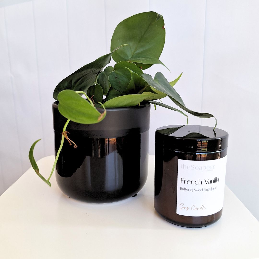 Glossy Black Ceramic Pot