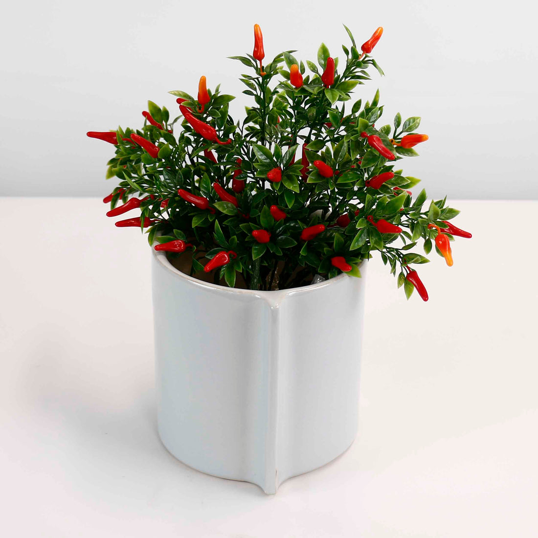 Glossy Ridge Ceramic Pot