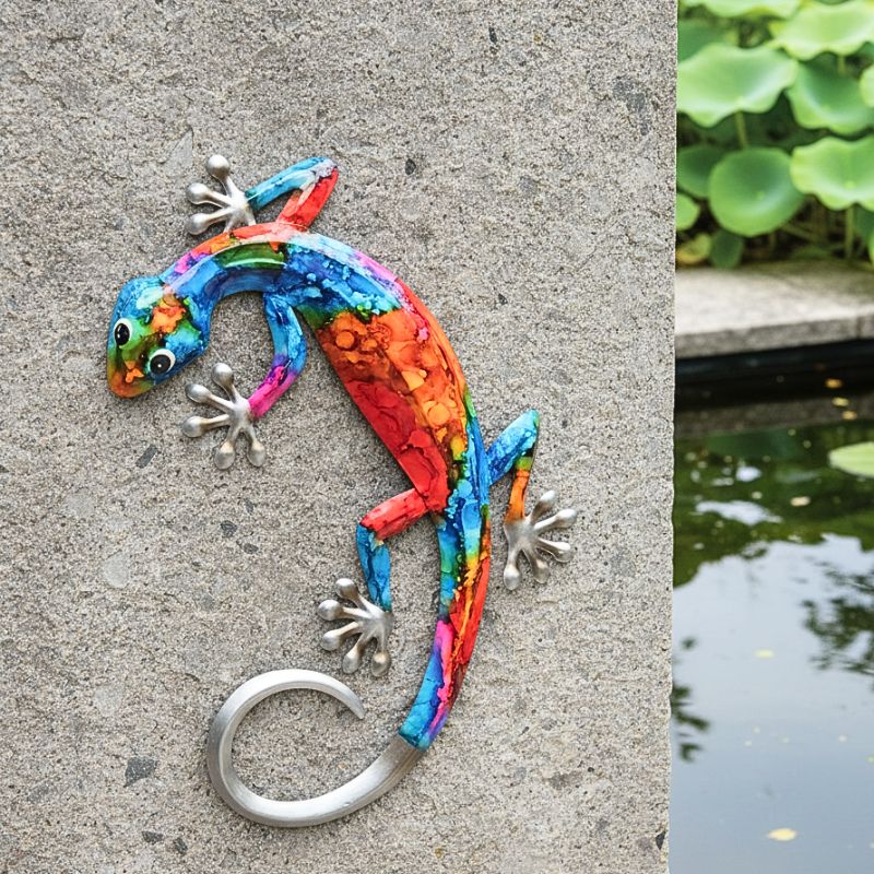 Rainbow Trails Gecko Wall Art