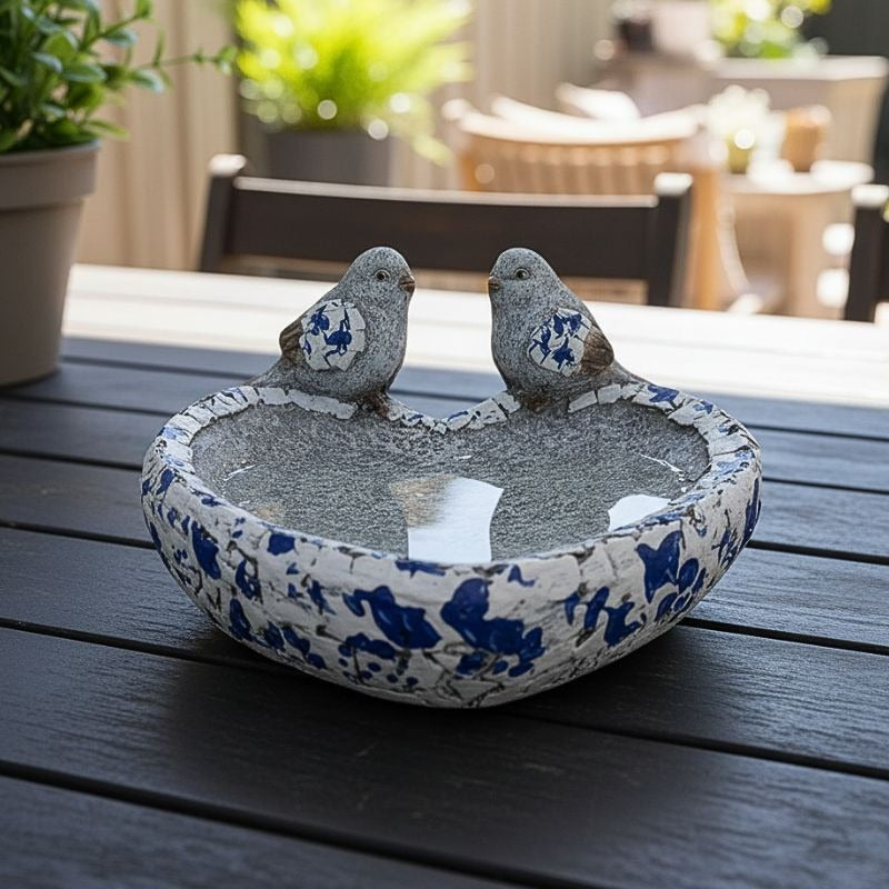 Bluebell Heart Birdbath Garden Ornament