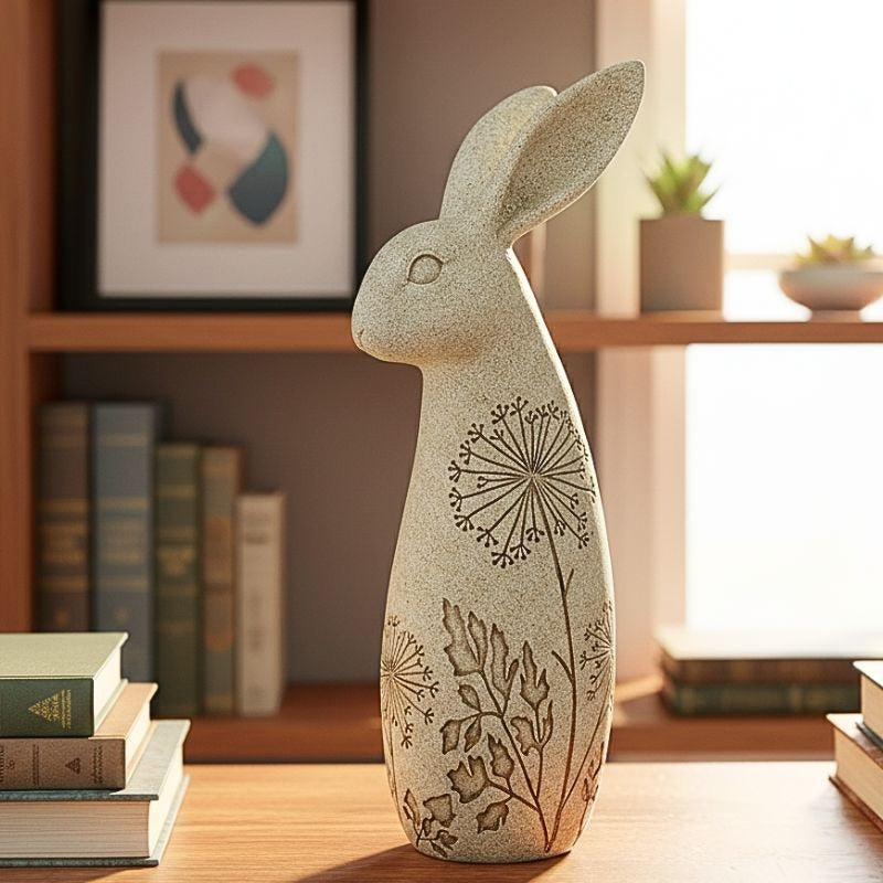 Floral Tall Meadow Rabbit Garden Ornament