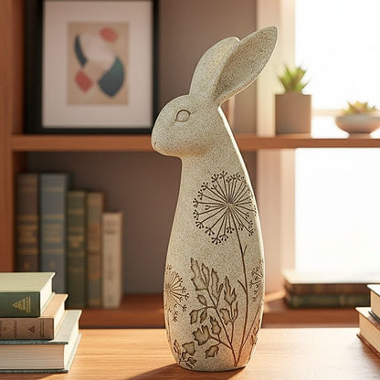 Floral Tall Meadow Rabbit Garden Ornament