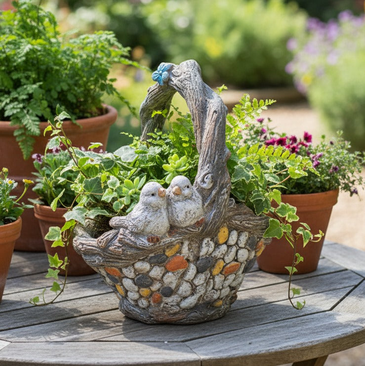 Pebble Nest Bird Basket Garden Planter