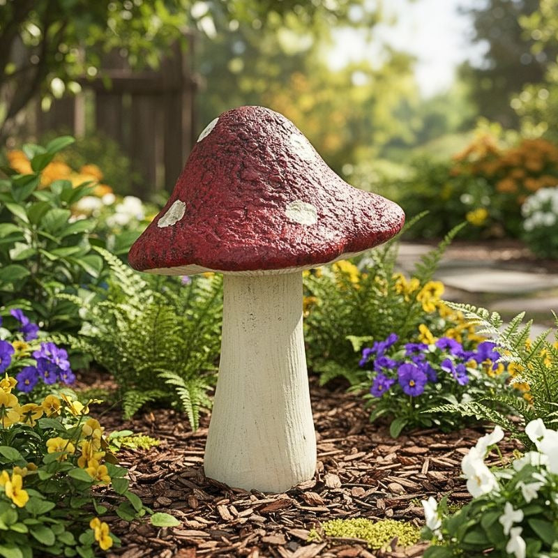 Storybook Red Toadstool Garden Ornament