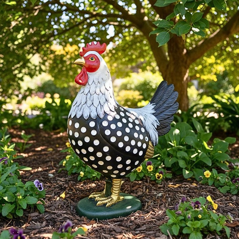 Polka Dot Proud Hen Garden Ornament
