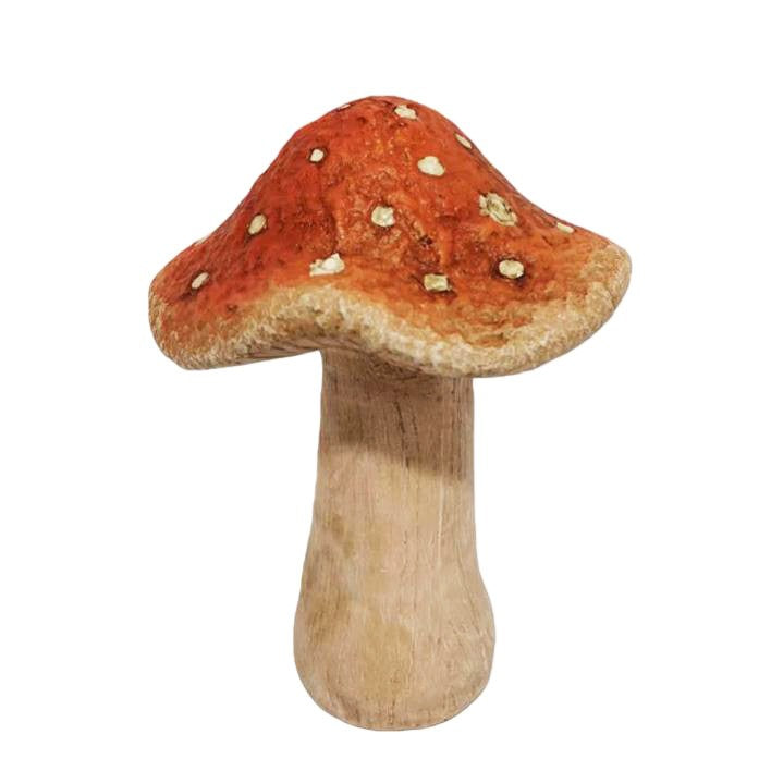 Spotted Orange Toadstool Garden Ornament