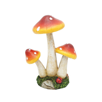 Sunrise Fairy Toadstool Garden Ornament Pair