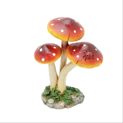 Spotted Red Toadstool Trio Garden Ornament