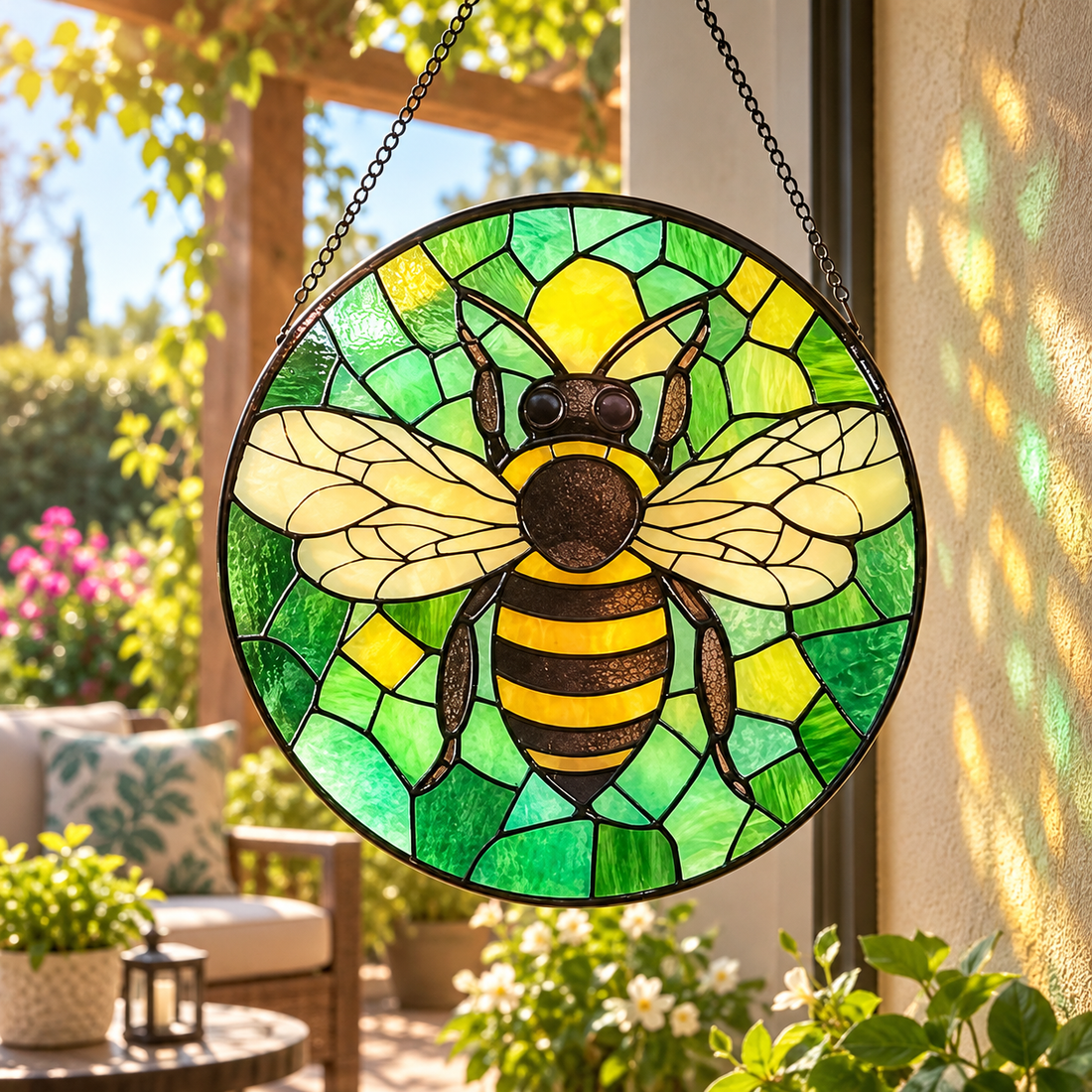 Stained Glass Bee Suncatcher