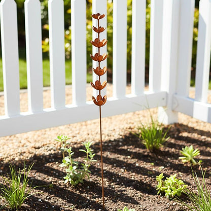 Rustic Lotus Stem Garden Stake