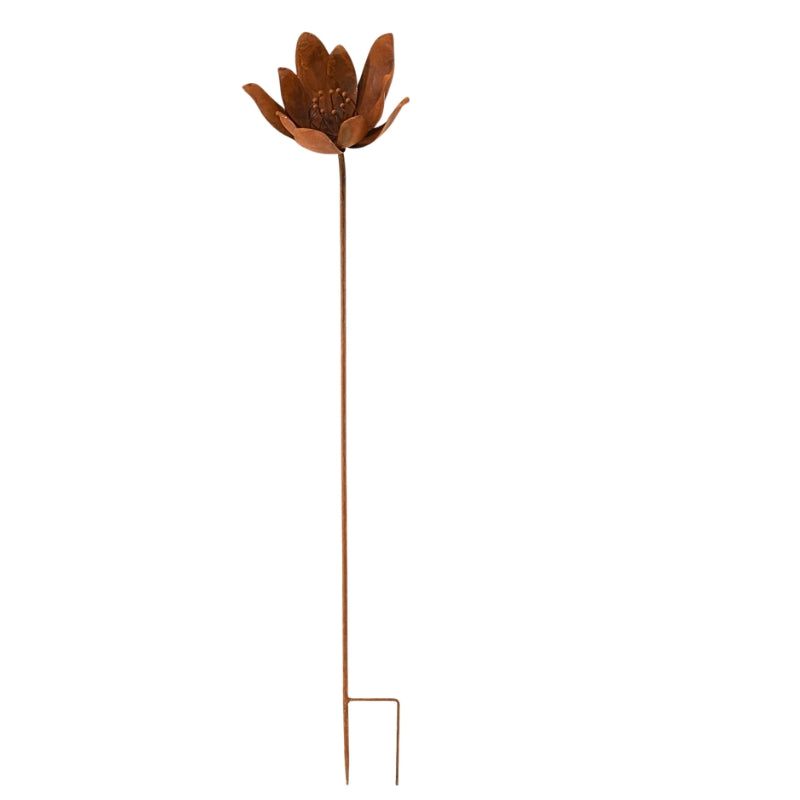 Rustic Magnolia Flower Garden Stake