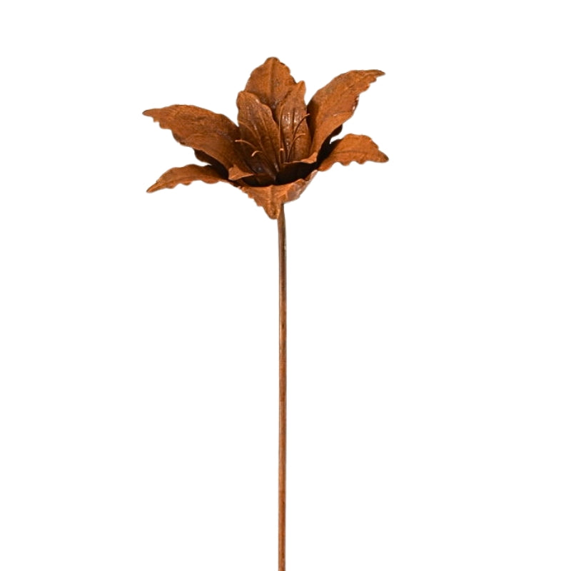 Rustic Lily Bloom Garden Stake