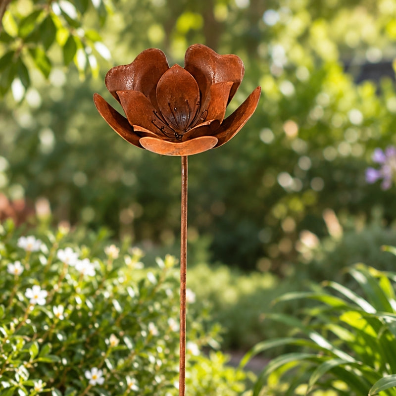 Rustic Poppy Garden Stake