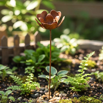 Rustic Poppy Garden Stake