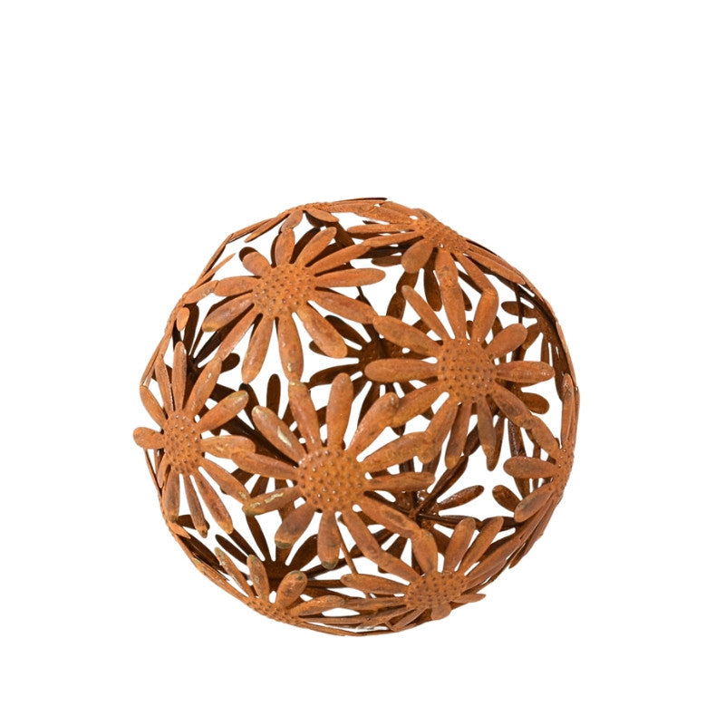 Rustic Metal Daisy Garden Ball Medium