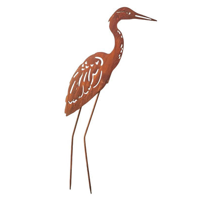 Rustic Heron Garden Stake