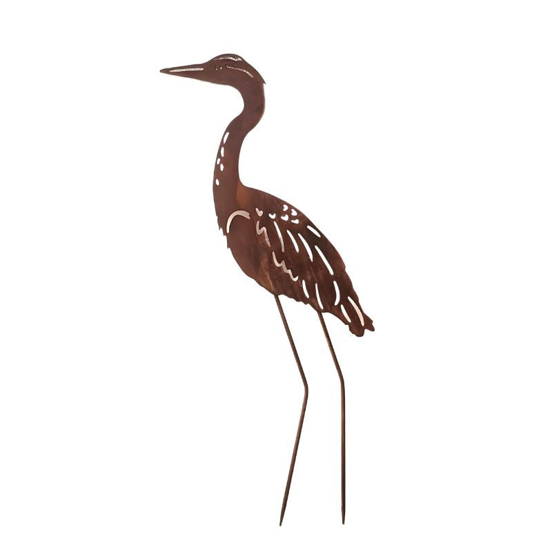 Tall Rustic Heron Garden Stake