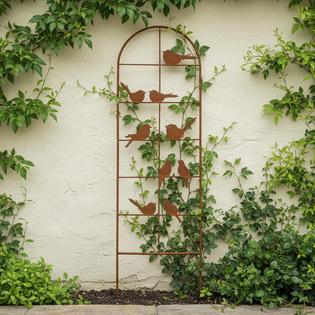 Birds on Wire Garden Trellis
