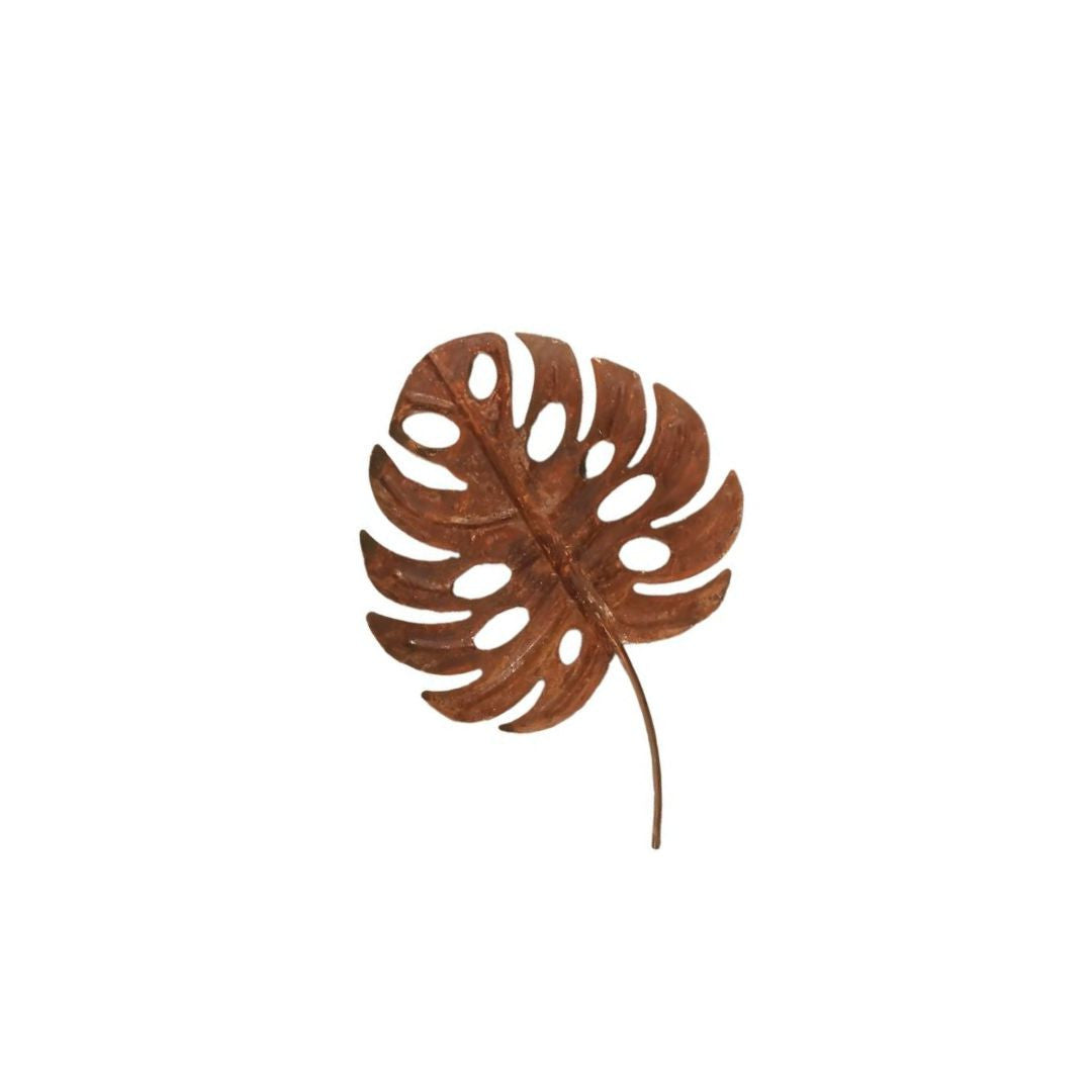 Small Rustic Monstera Leaf Wall Art