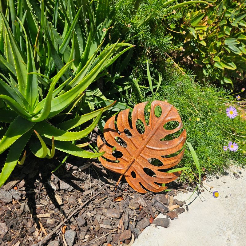 Small Rustic Monstera Leaf Wall Art
