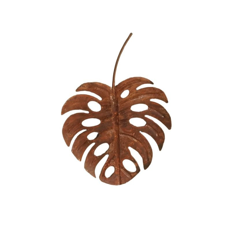 Small Rustic Monstera Leaf Wall Art