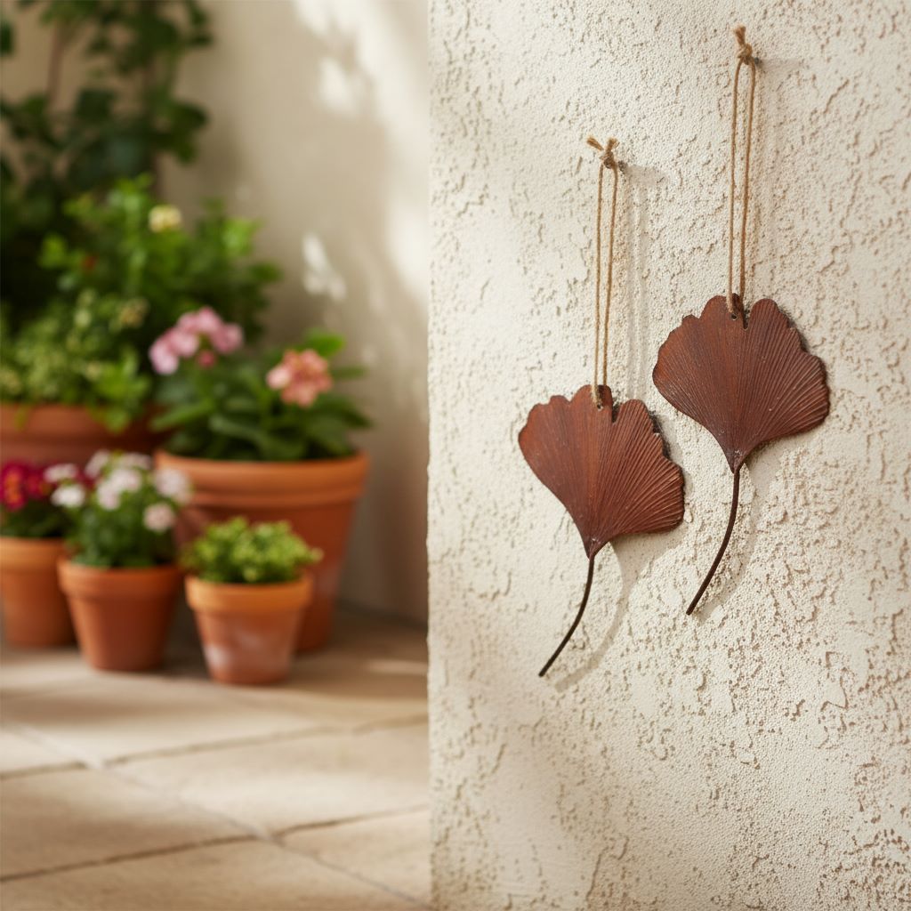 Small Rustic Gingko Leaf Wall Art