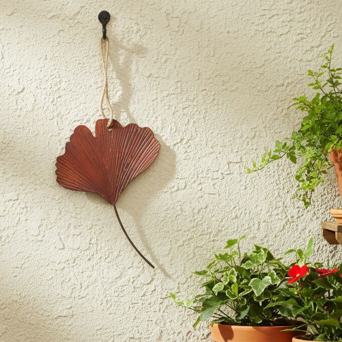 Large Rustic Gingko Leaf Hanging